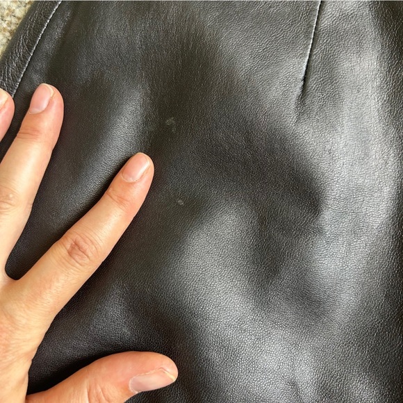 Wilsons Pelle Studio Black Leather A-Line Skirt 4 Casual Mini Vintage Retro - Picture 8 of 8
